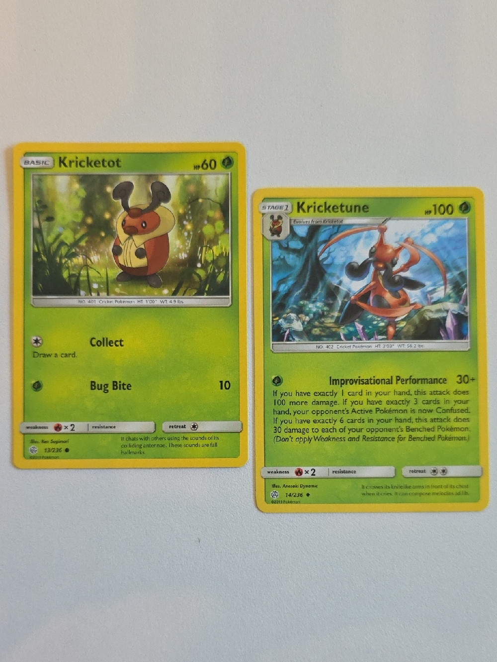 Pokemon Kricketot And Kricketune Trading Cards